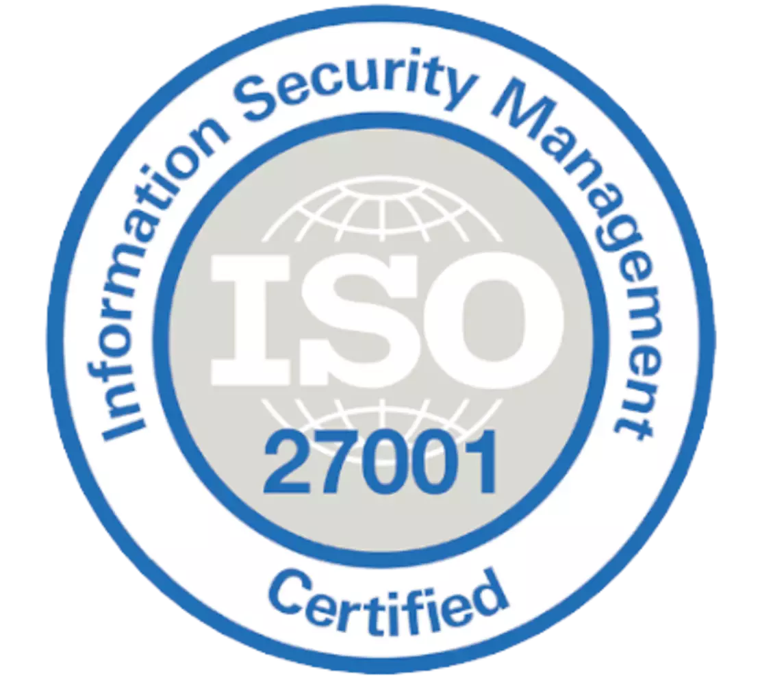 Seal of ISO 27001 certification 